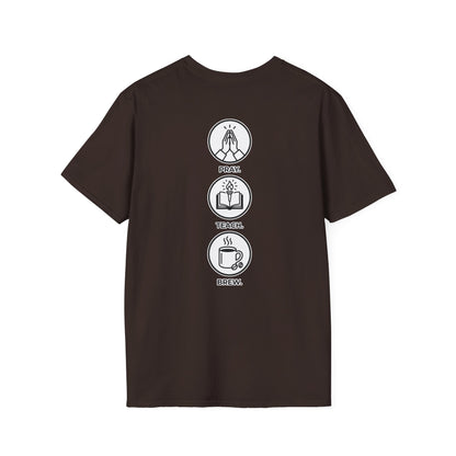 Pray. Teach. Brew. Unisex Softstyle T-Shirt
