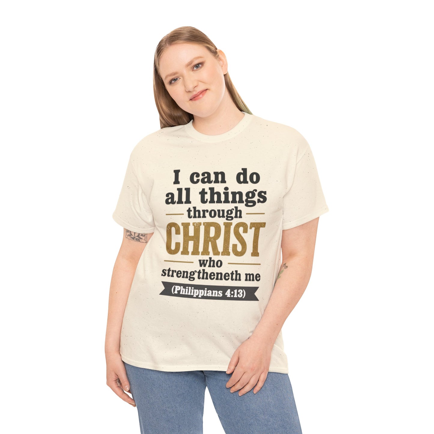 "I Can Do All Things Through Christ" (Philippians 4:13) Christian Faith T‑Shirt –