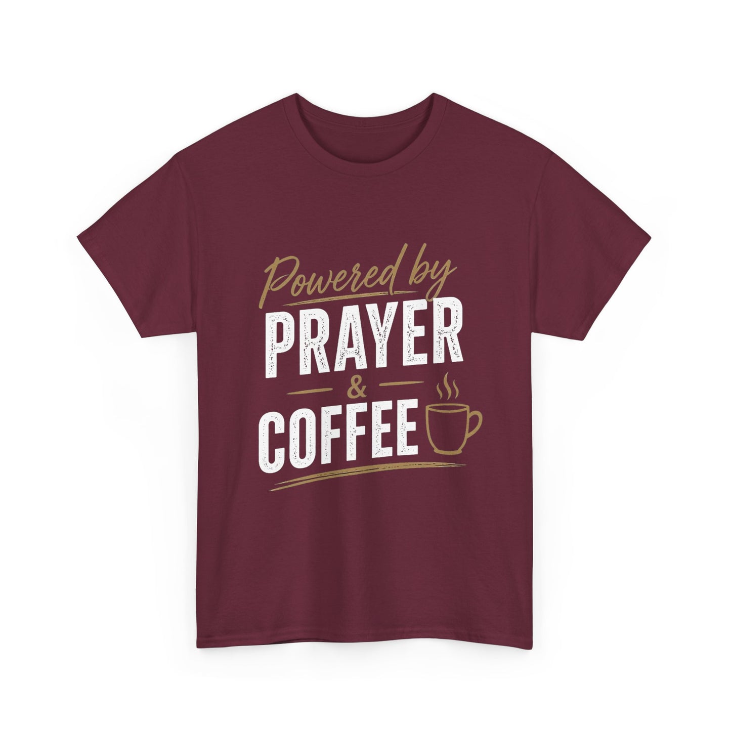 Powered by Prayer & Coffee Heavy Cotton Tee