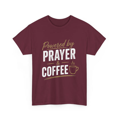 Powered by Prayer & Coffee Heavy Cotton Tee