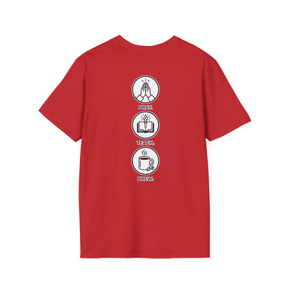 Pray. Teach. Brew. Unisex Softstyle T-Shirt