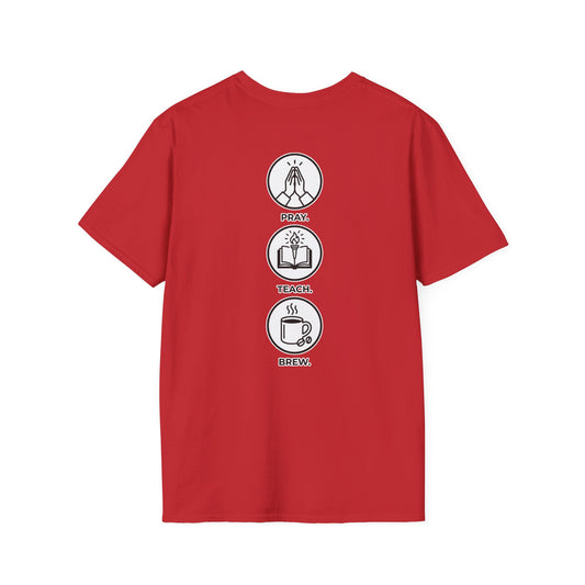 Pray. Teach. Brew. Unisex Softstyle T-Shirt