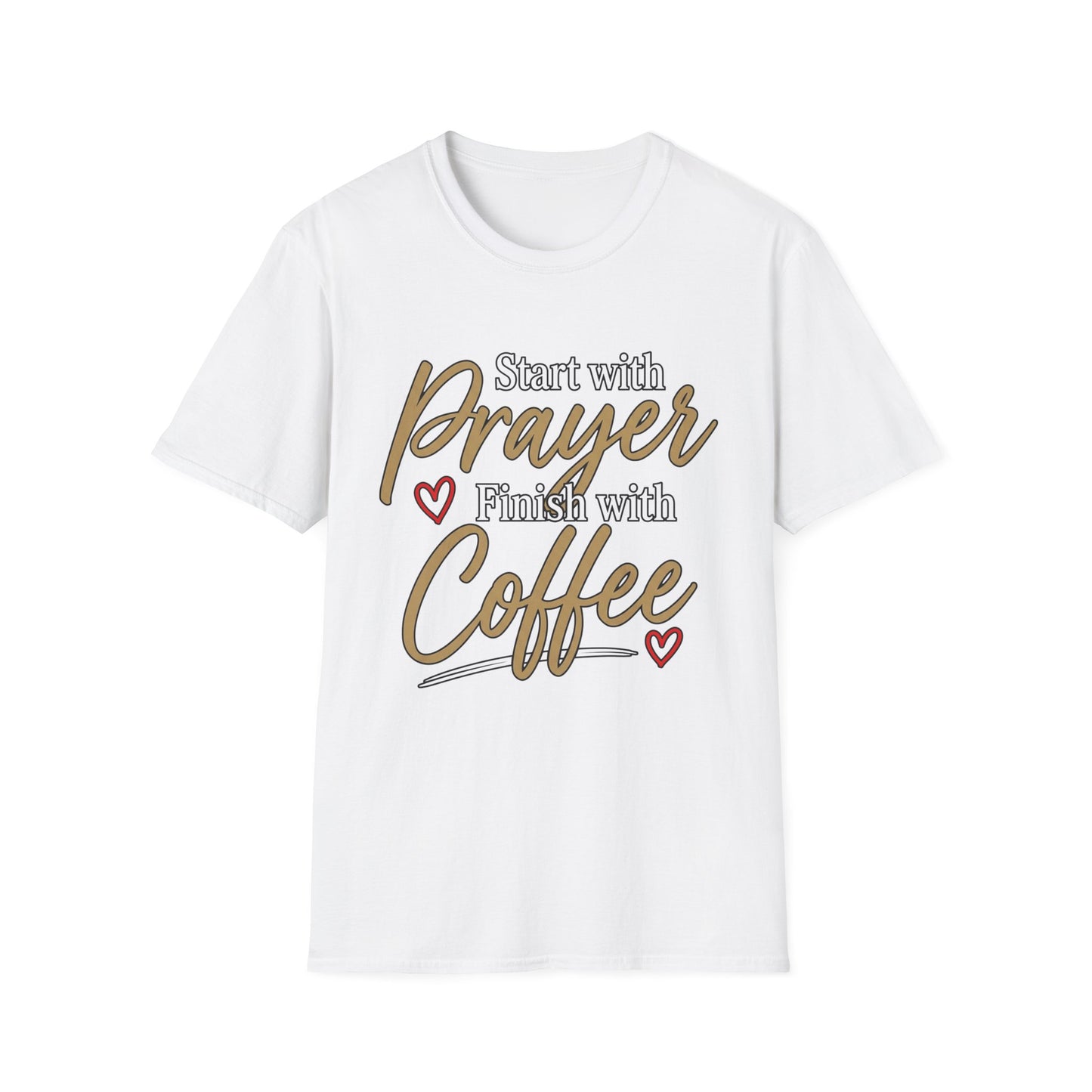 Start With Prayer Finish With Coffee Softstyle T-Shirt