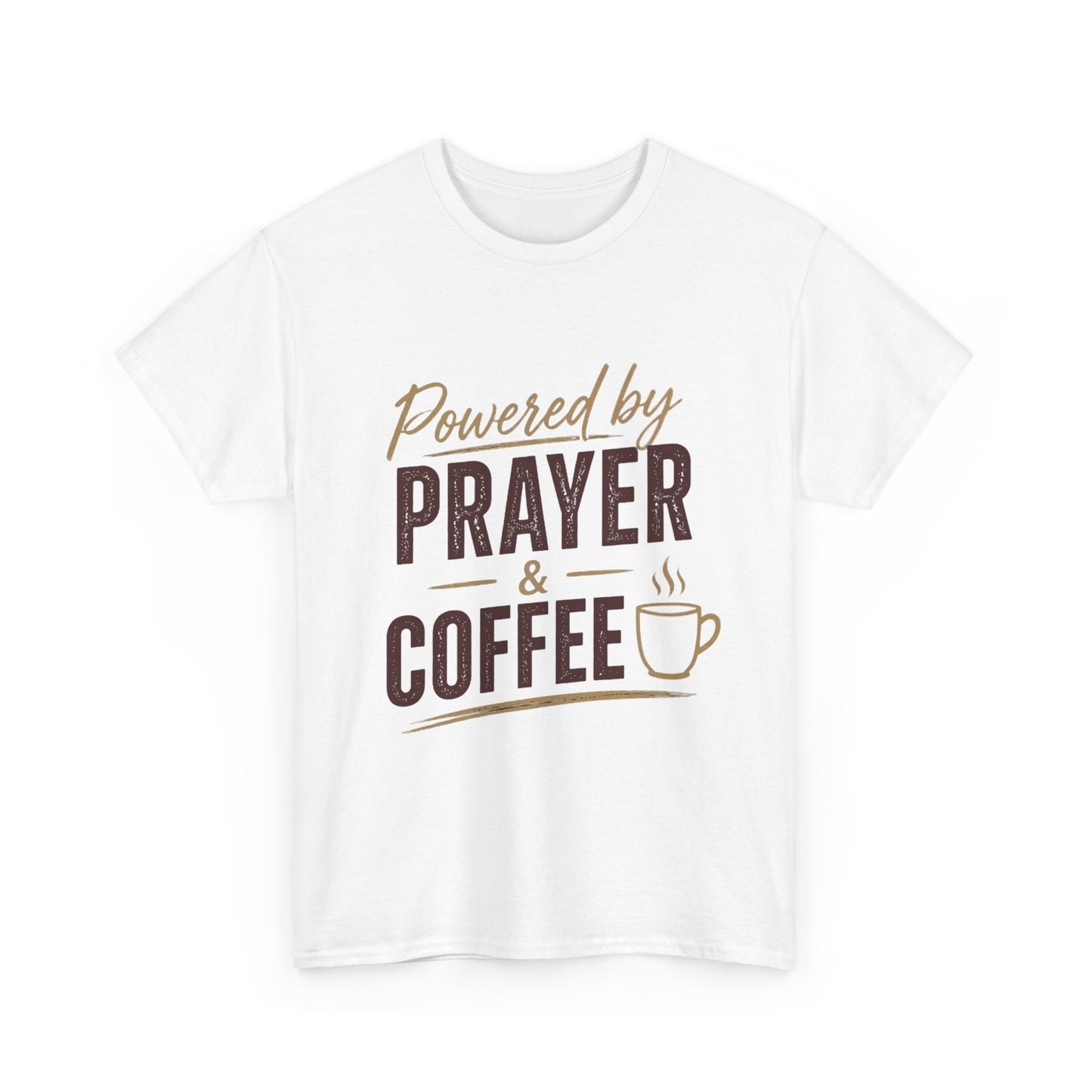 Powered by Prayer & Coffee Heavy Cotton Tee