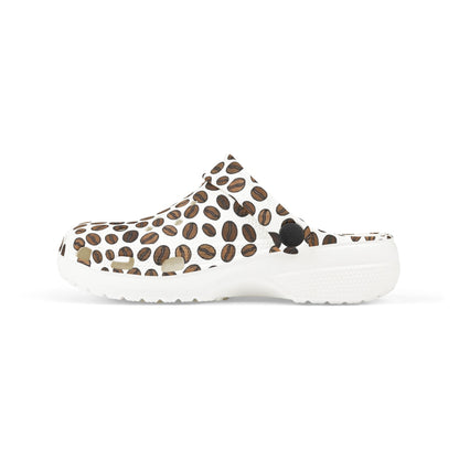 Kids Coffee Bean Print Clogs - EVA Foam Slip-On Shoes