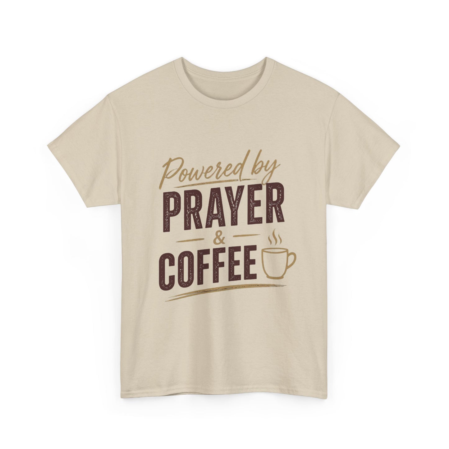 Powered by Prayer & Coffee Heavy Cotton Tee