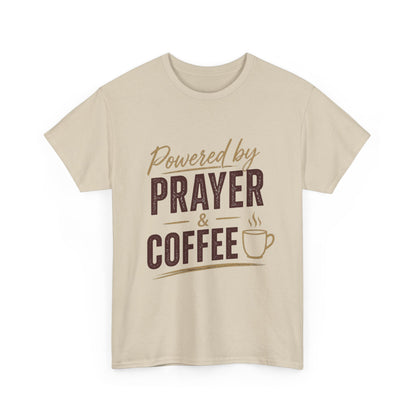 Powered by Prayer & Coffee Heavy Cotton Tee
