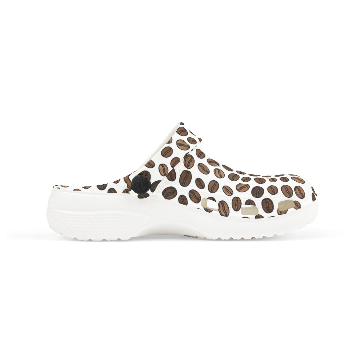 Kids Coffee Bean Print Clogs - EVA Foam Slip-On Shoes