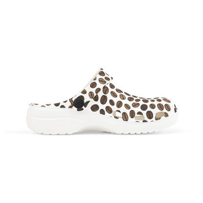 Kids Coffee Bean Print Clogs - EVA Foam Slip-On Shoes
