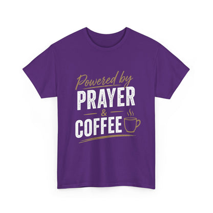 Powered by Prayer & Coffee Heavy Cotton Tee