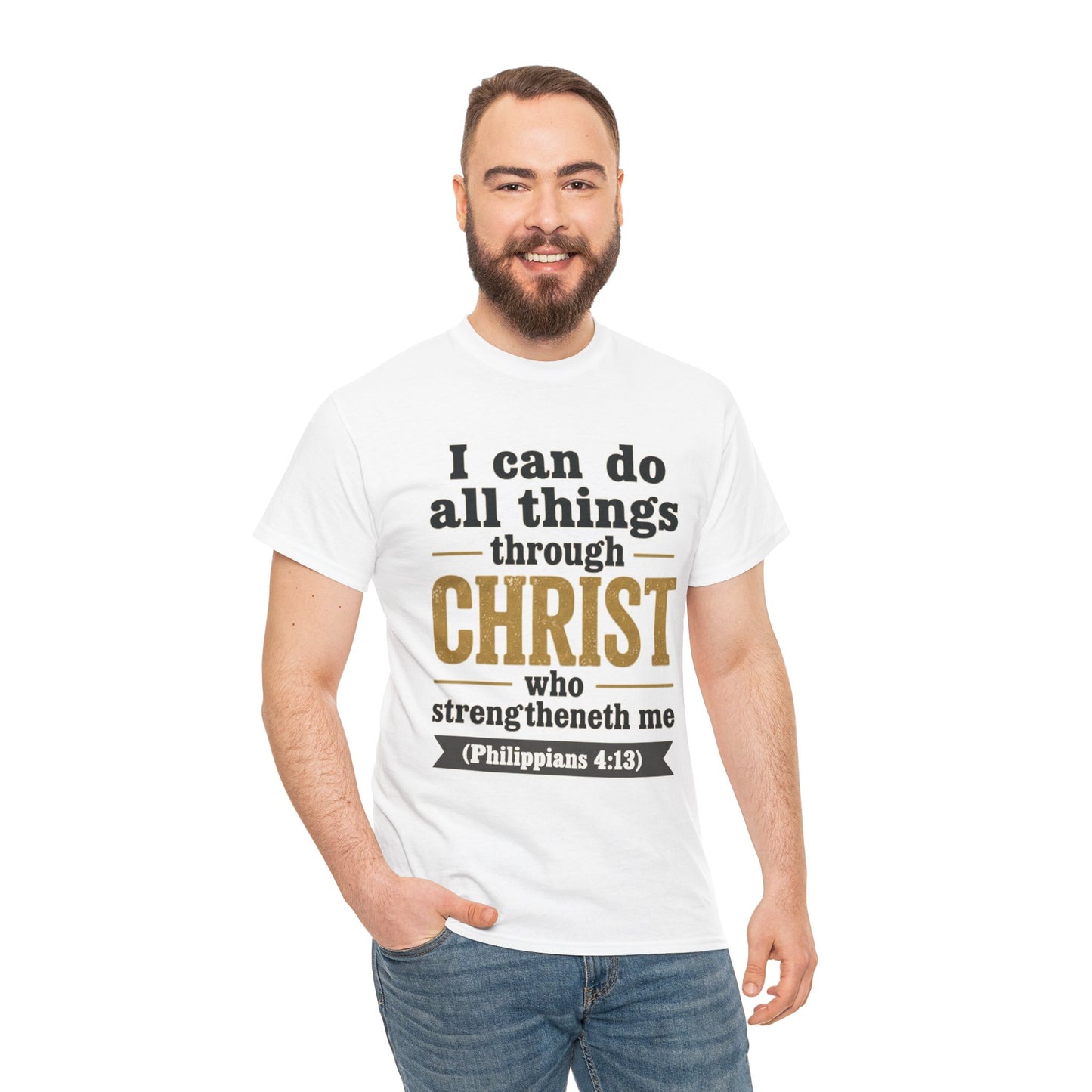 "I Can Do All Things Through Christ" (Philippians 4:13) Christian Faith T‑Shirt –