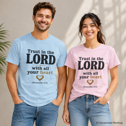 Trust in the Lord With All Your Heart Proverbs 3:5 - Christian Faith Shirt