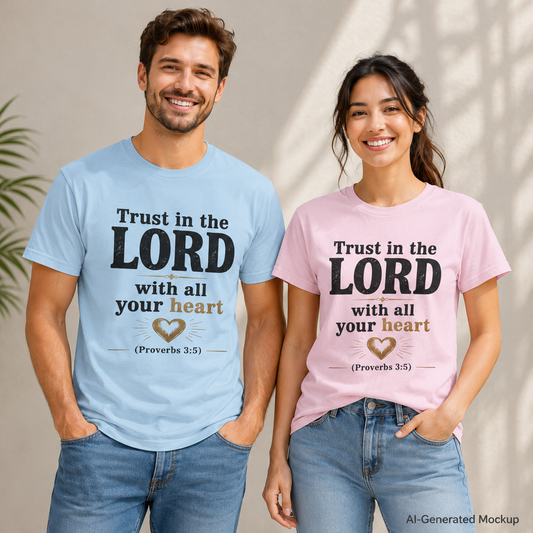 Trust in the Lord With All Your Heart Proverbs 3:5 - Christian Faith Shirt