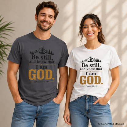 "Be still, and know that I am God" Psalm 46:10 Christian T-Shirt