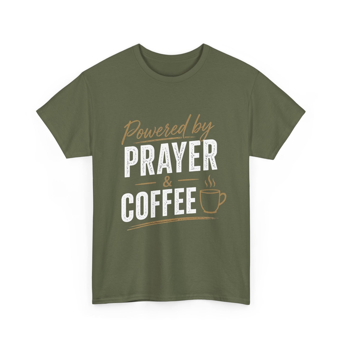 Powered by Prayer & Coffee Heavy Cotton Tee