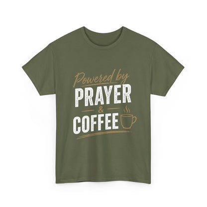 Powered by Prayer & Coffee Heavy Cotton Tee