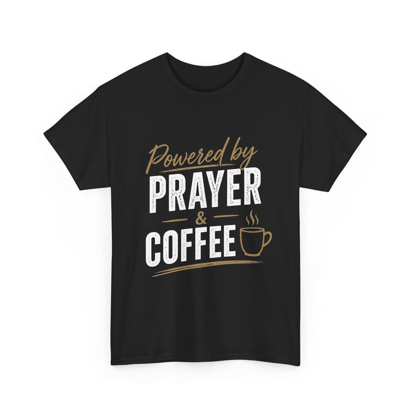 Powered by Prayer & Coffee Heavy Cotton Tee
