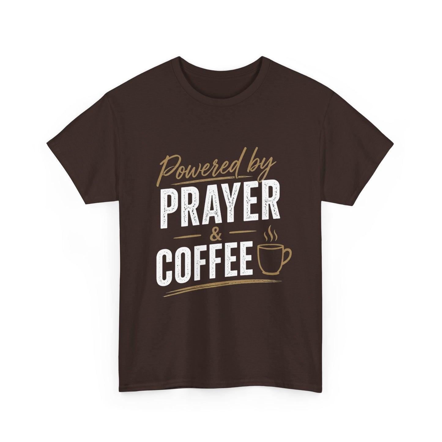 Powered by Prayer & Coffee Heavy Cotton Tee