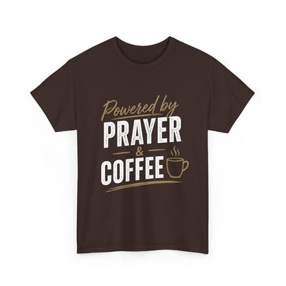Powered by Prayer & Coffee Heavy Cotton Tee