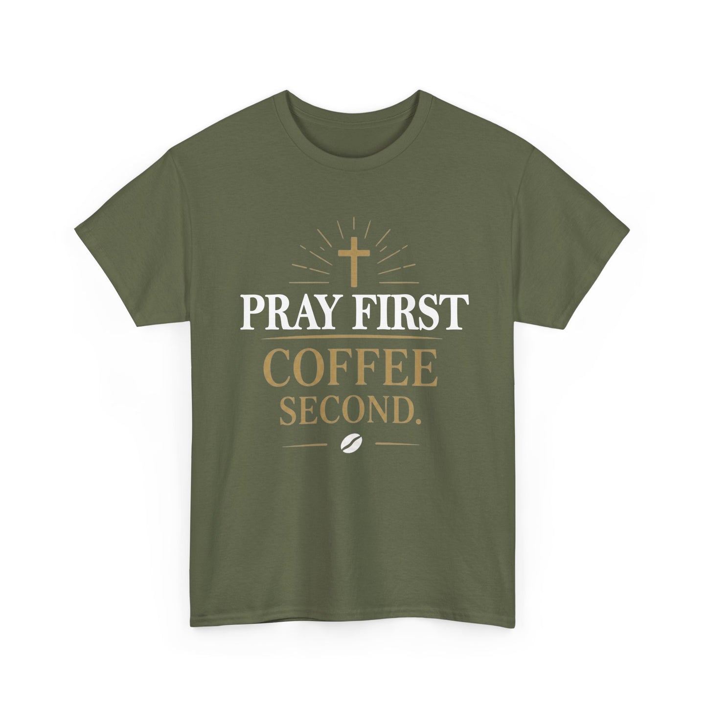 Pray First Coffee Second Heavy Cotton Tee
