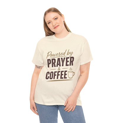 Powered by Prayer & Coffee Heavy Cotton Tee
