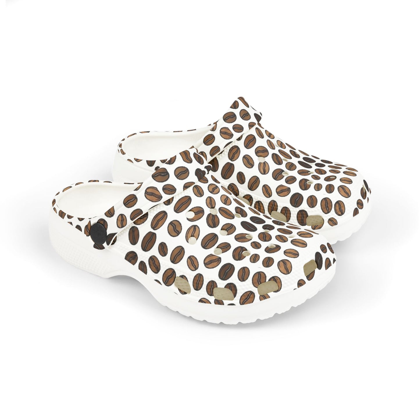 Kids Coffee Bean Print Clogs - EVA Foam Slip-On Shoes