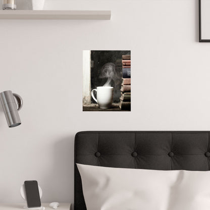 Quiet Devotion – Coffee & Scripture Satin Print (11" x 14")