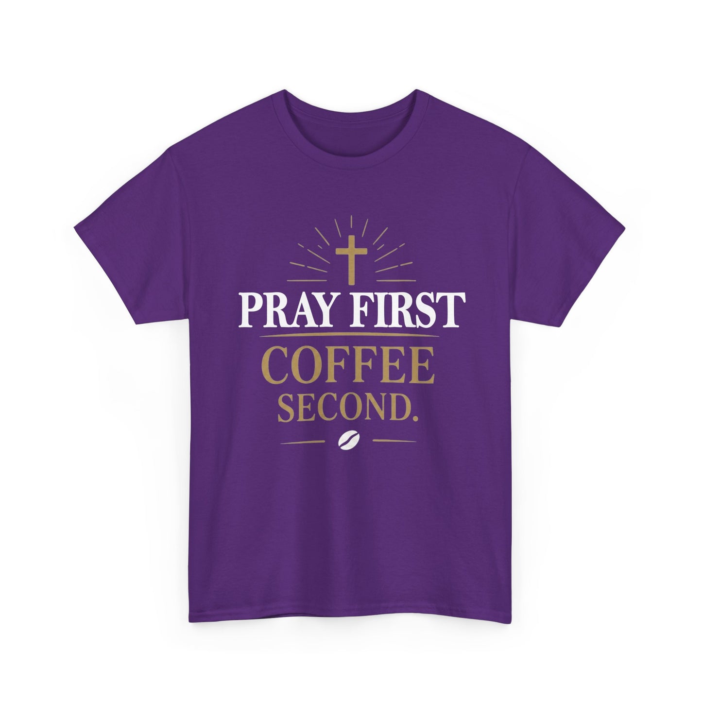Pray First Coffee Second Heavy Cotton Tee
