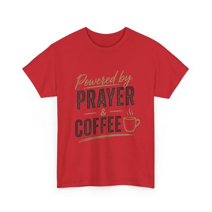 Powered by Prayer & Coffee Heavy Cotton Tee